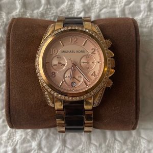 Michael Kors Rose Gold and Tortise Shell Watch